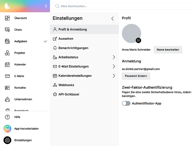 Profilbild einrichten