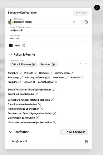 Benutzer-Konfiguration.